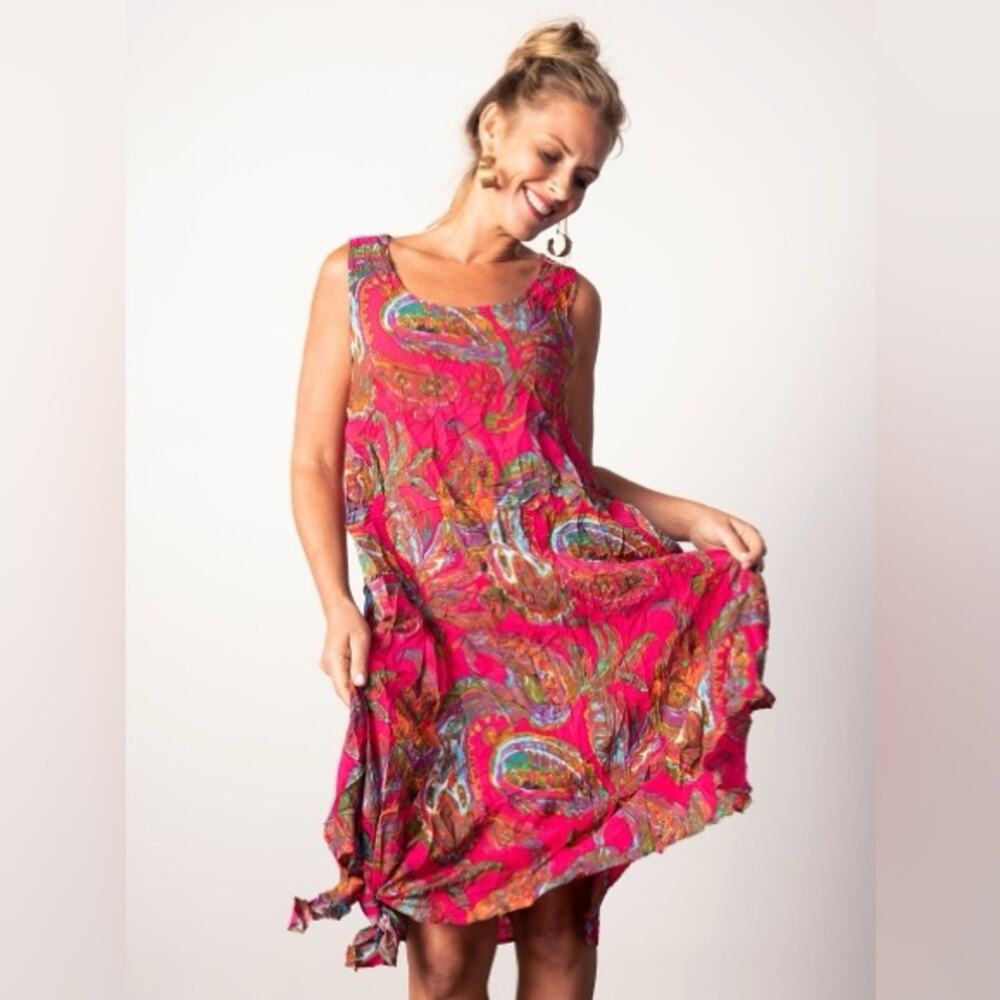 Liv by Habitat Paisley Zinnia Crinkle Dress Pink Size L
